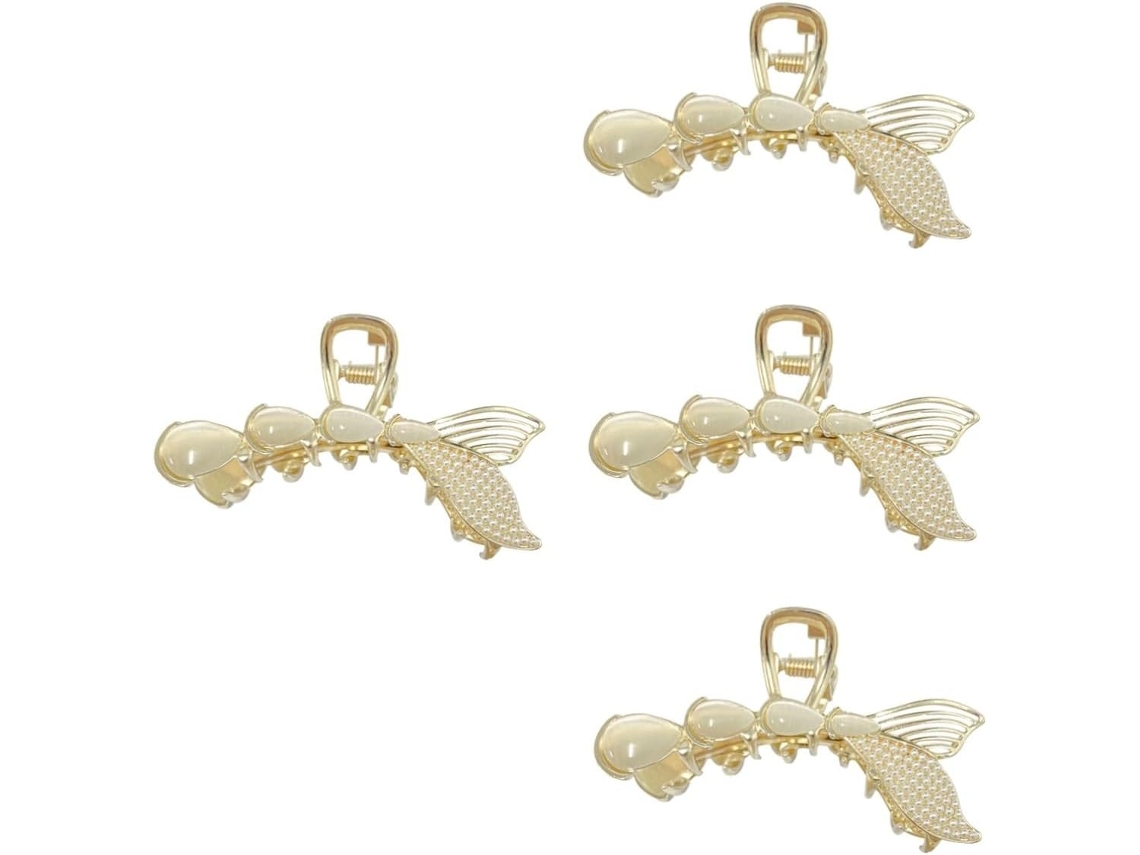 4 Pièces Pinces À Cabello En Épingle Clips Pince Griffes De Queue Sirène Griffe Perle Perles Extra