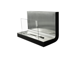 Biochimenea de Pared KEKAI Thera 80X35X50 Cm Quemador de Acero Inoxidable Vidrio Templado Y Accesorio Apagallamas