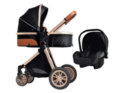 Cochecito de bebé multifuncional Luxcar 3 en 1, fácil de plegar, portátil, con asiento de seguridad, estándar europeo, color negro, envío gratuito.