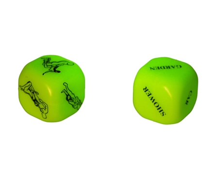 Dados del Amor Kamasutra Glow in the Dark Set - Versión en inglés OUT OF THE BLUE