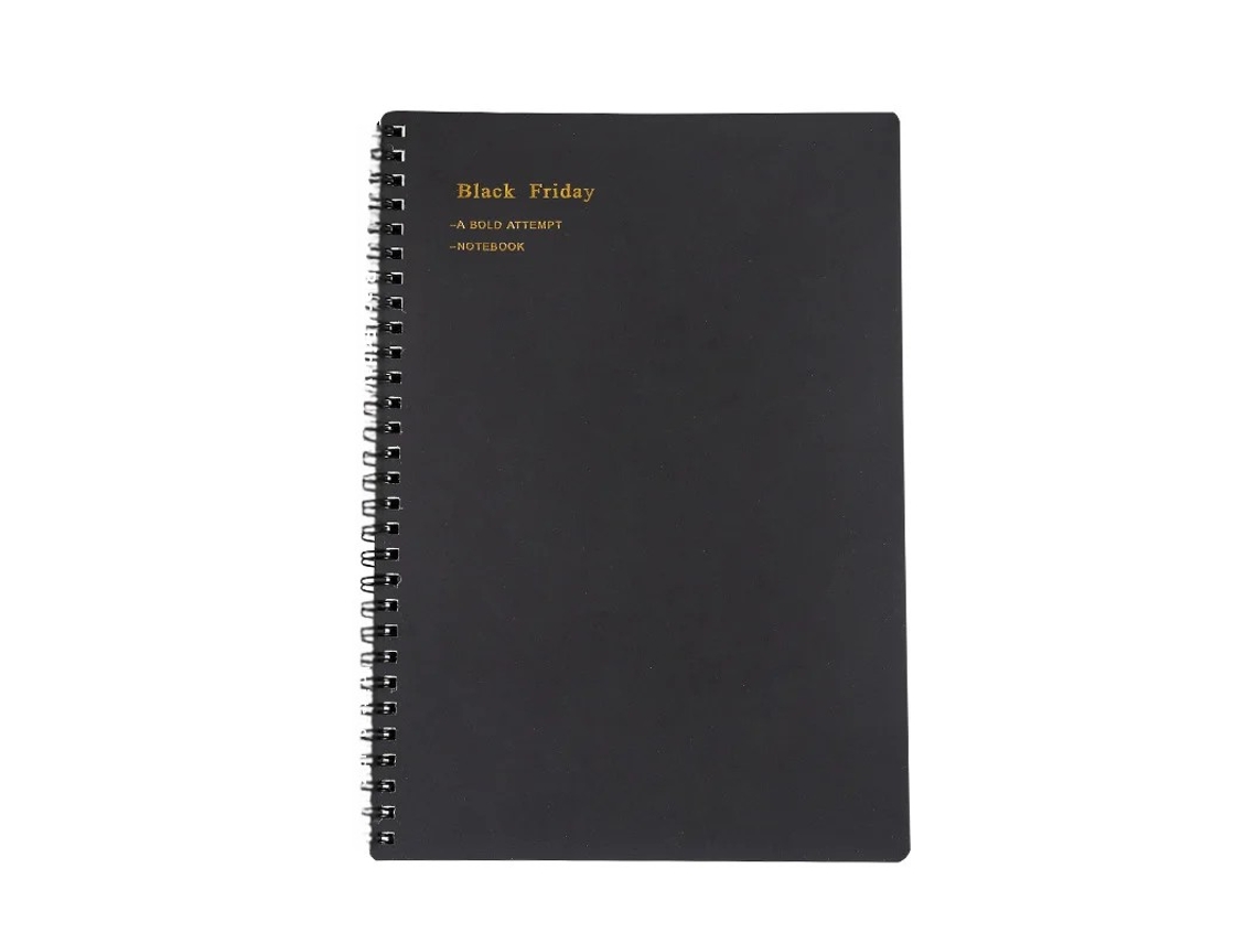 Cuaderno espiral retro A5 con 80/160 páginas, ideal para estudiantes y uso fuera del ordenador, modelo MDUG (negro).