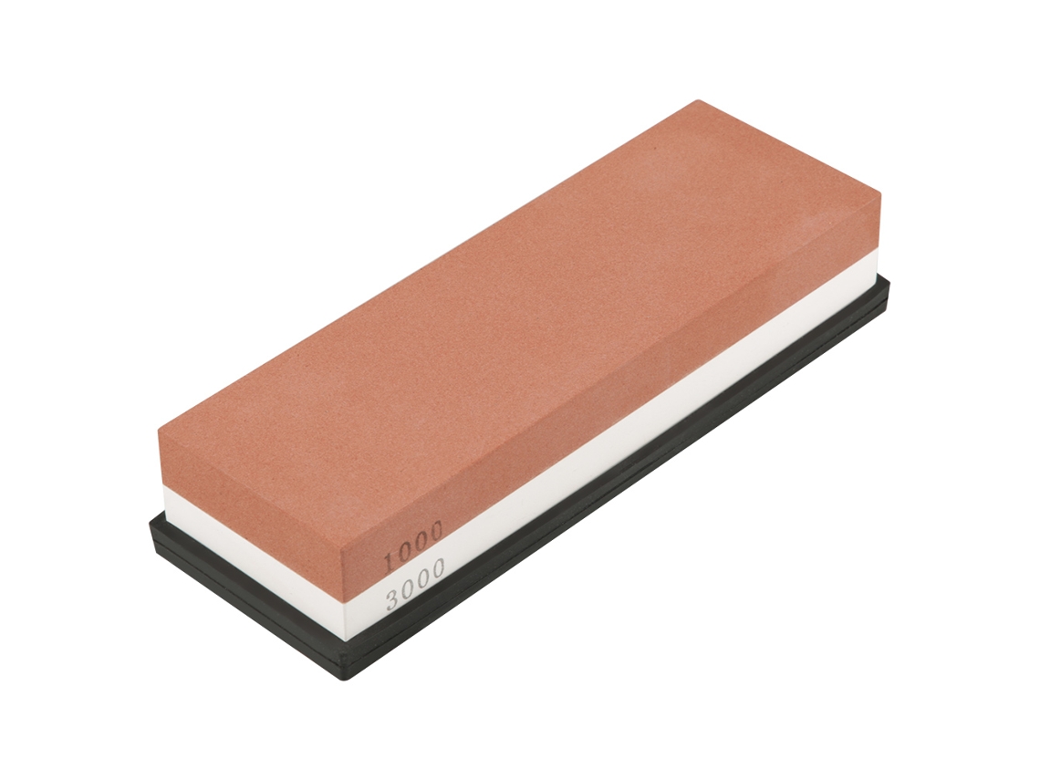 Afilador De Cuchillos De Cocina De Doble Cara Con Piedra De Afilar De Corindón Blanco De Grano 1000 Y 3000 Y Base Antivuelco.