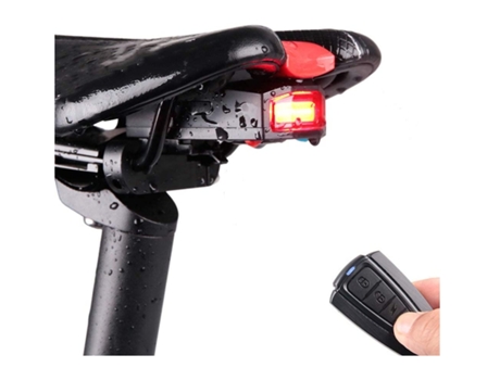 Luz trasera para bicicleta Luz trasera brillante Luz trasera de seguridad para bicicleta con alarma antirrobo - ENZONS negro