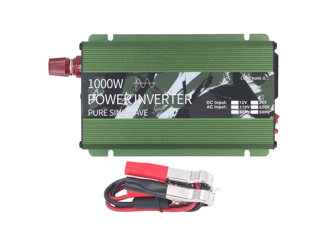 Inversor De Energía Solar Vehicular De Onda Sinusoidal Pura 1000w Dc A Ac 12v Con Ventilador De Enfriamiento