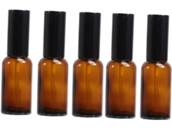Juego De 5 Botellas De Vidrio Vacías Para Aceites Esenciales Y Lociones, Reutilizables Y Con Tapa.