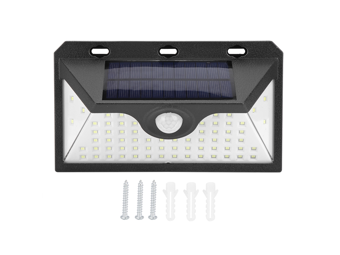 Rebe-lámpara De Pared Solar Jardín Exterior 66led Impermeable Con Sensor De Movimiento