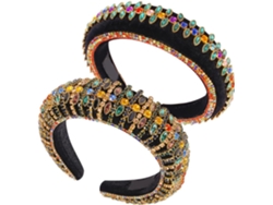 Diadema Grande De Estilo Vintage Chic Con Pedrería Para Mujer, Varios Estilos, Tela Y Aleación.