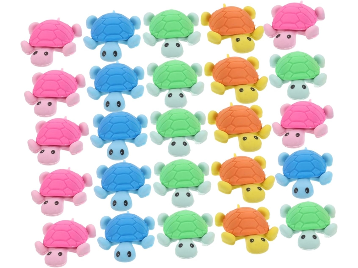 Juego de 36 gomas de borrar con forma de tortuga para niños y niñas, mini gomas de borrar con diseños de animales SFUSHOS