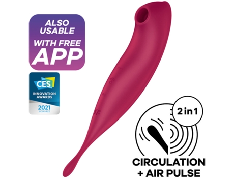 Estimulador Aplicación vibradora SATISFYER Twirling Pro+ Air Pulse Stimulator - Rojo