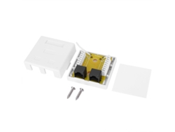 Caja De Unión De Redes Rj45 8p8c Cat 6 Doble Puerto Montaje En Superficie Para Escritorio