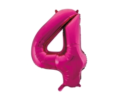Globo WEFIESTA Foil Número 4 Rosa