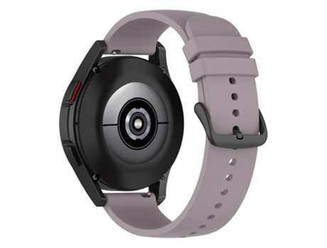 Correa de Silicona 20mm ajustable para Samsung Galaxy Watch 5 Pro 45mm/Huami Amazfit Bip 3/3 Pro - hebilla negra/púrpura