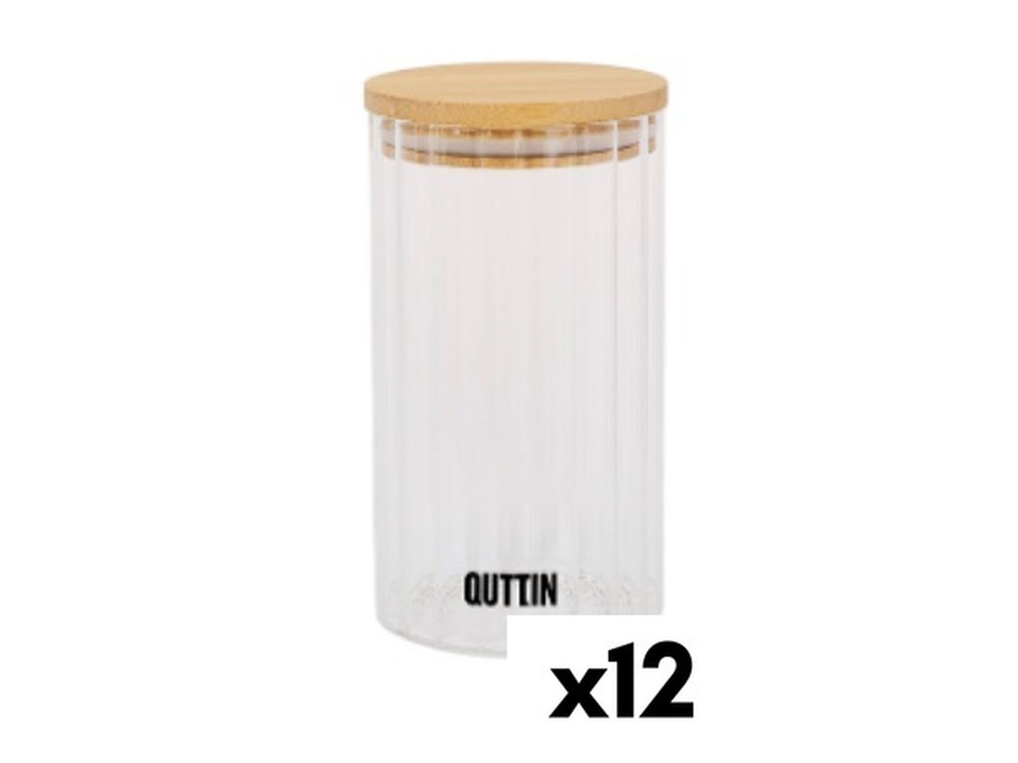 Tarro de Cristal Transparente QUTTIN 9 x 16 cm 780 ml 9 x 16,5 cm (12 Unidades)