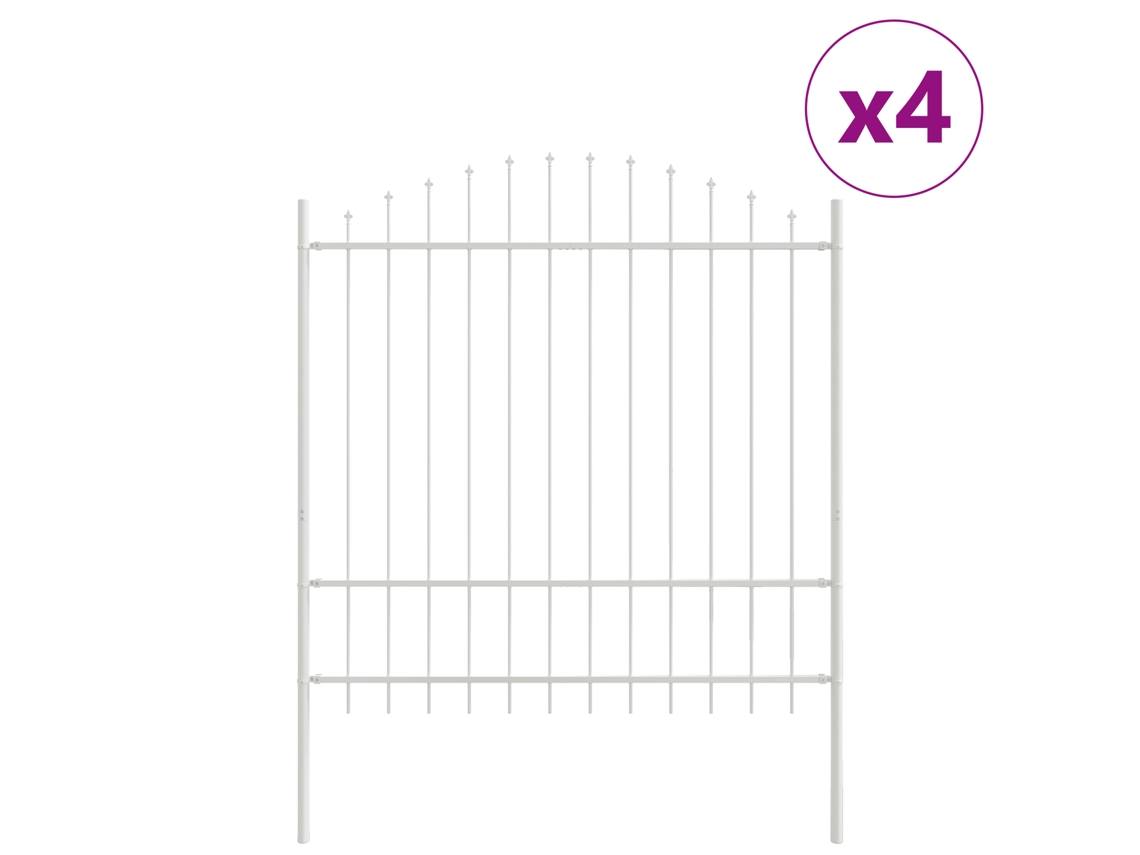 Barrera exterior VidaXL de altura ajustable de acero con recubrimiento en polvo blanco