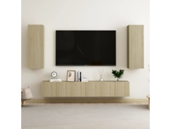 5 Pzs Pack de Muebles de Armario Tv Contrachapado Roble Sonoma