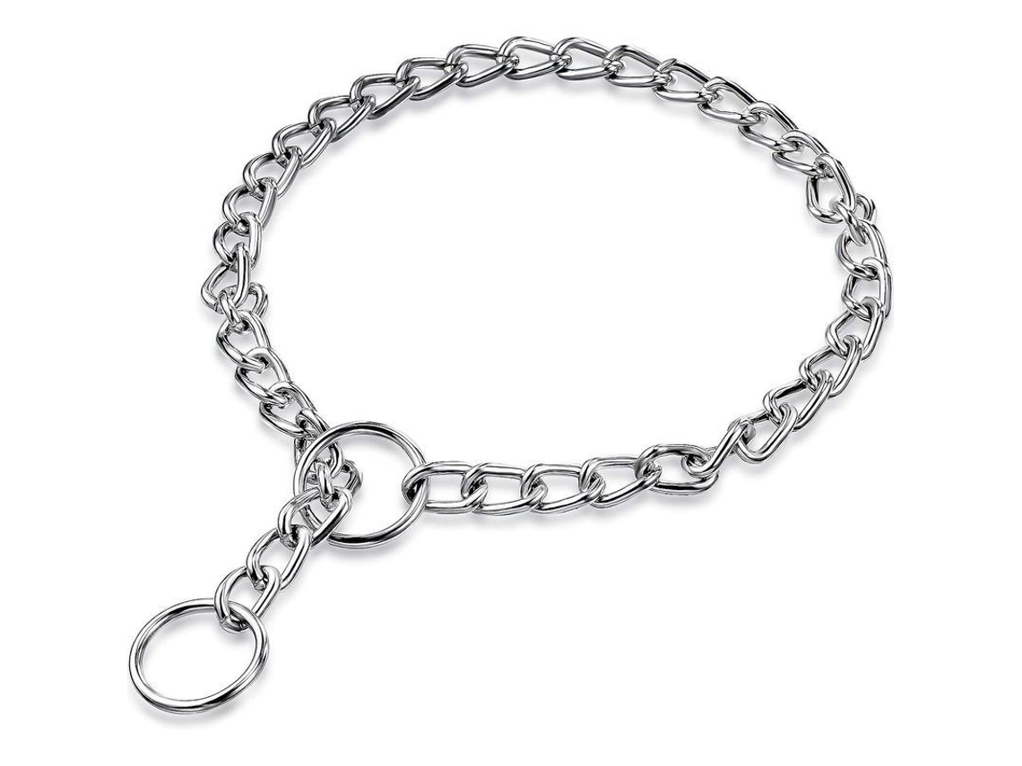 Collar De Acero Inoxidable Para Perros Collar Correa De Acero Deslizante Para Paseo Mascota (3 Mm X 55 Cm)