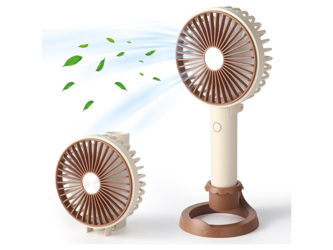 Ventilador De Mano (color Café), 3 Velocidades, Recargable Por Usb, Plegable, Ideal Para Viajes Y Camping.