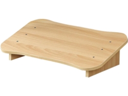 Reposapiés Mediano De Madera Natural, Taburete Ergonómico Inclinado Para Debajo Del Escritorio.
