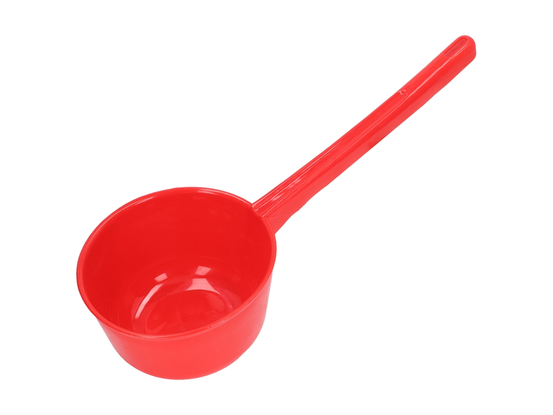 Cucharón De Agua De Plástico Grueso Con Mango Largo, Gran Capacidad, Para Jardín, Cocina, Baño, Rojo.