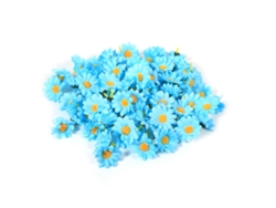 100 cabezas de flores de gerbera artificiales, 4 cm, azul claro