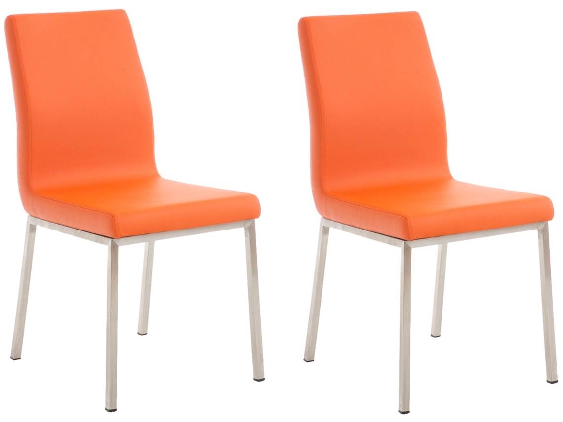 Juego de 2 sillas de comedor CLP Colmar naranja