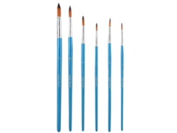 Juego De 6 Pinceles De Nailon Para Gouache Y Acuarela (azul)