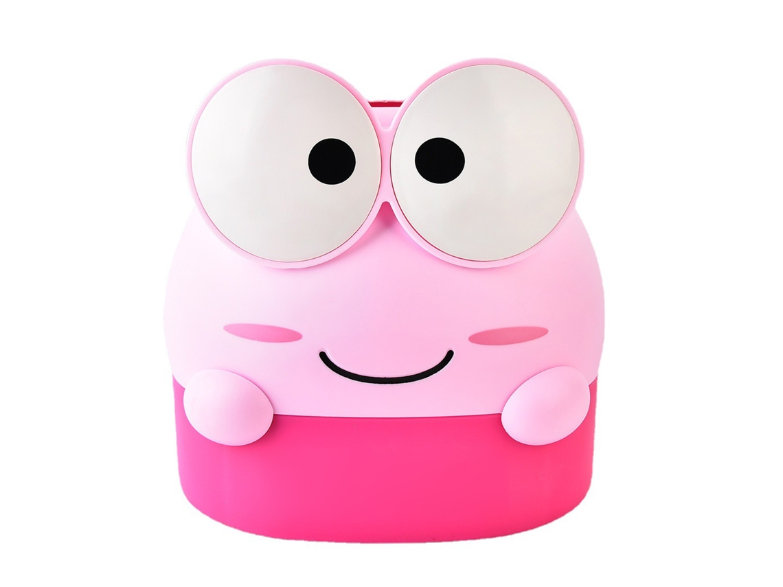 Servilletero Con Diseño De Rana De Dibujos Animados, Gran Capacidad, Decorativo, Pp Duradero Rosa, Para Sala De Estar Y Mesa De Comedor.