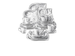 Vajilla de porcelana, servicio para 6/12, blanco, gris, 30 piezas OEM