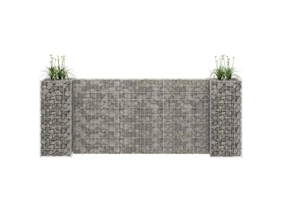 Macetero/Gabión en Forma de H de Alambre de Acero 260X40X100 cm