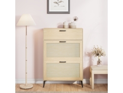 Zapatero estrecho con 2 estantes, zapatero de madera para pasillo, 80 x 24 x 114 cm, color madera