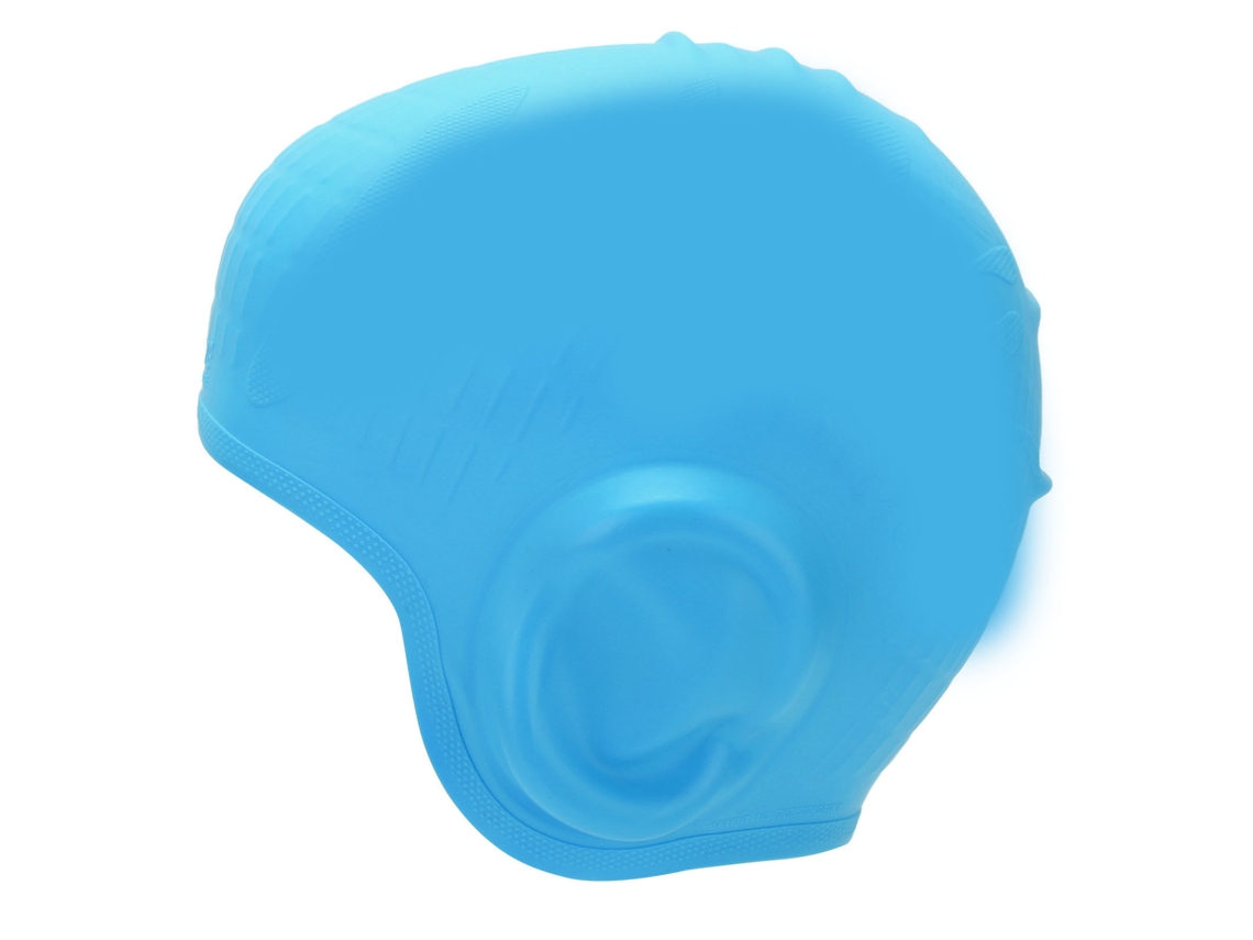 Gorro de natación impermeable de silicona azul claro para adultos