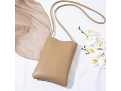 Bolso bandolera para celular de mujer, de piel sintética, mini bolso de hombro, color caqui