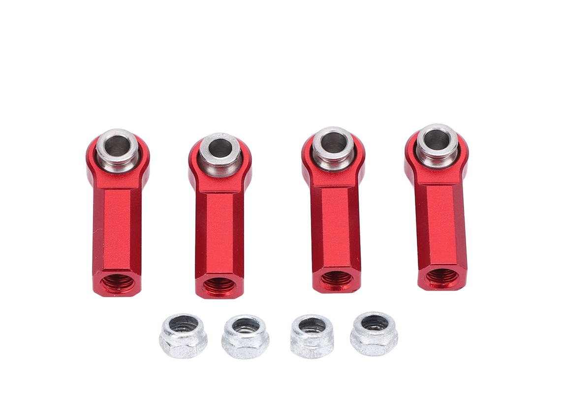 4 Piezas De Rótula De Resorte Rc, Extremo De Viga, Rosca M4 Cw 7 Mm, Aleación De Alta Resistencia Para Modelo De Coche 1/10, Rojo