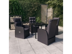 Conjunto de comedor de jardín DKD Home Decor con cojines negros