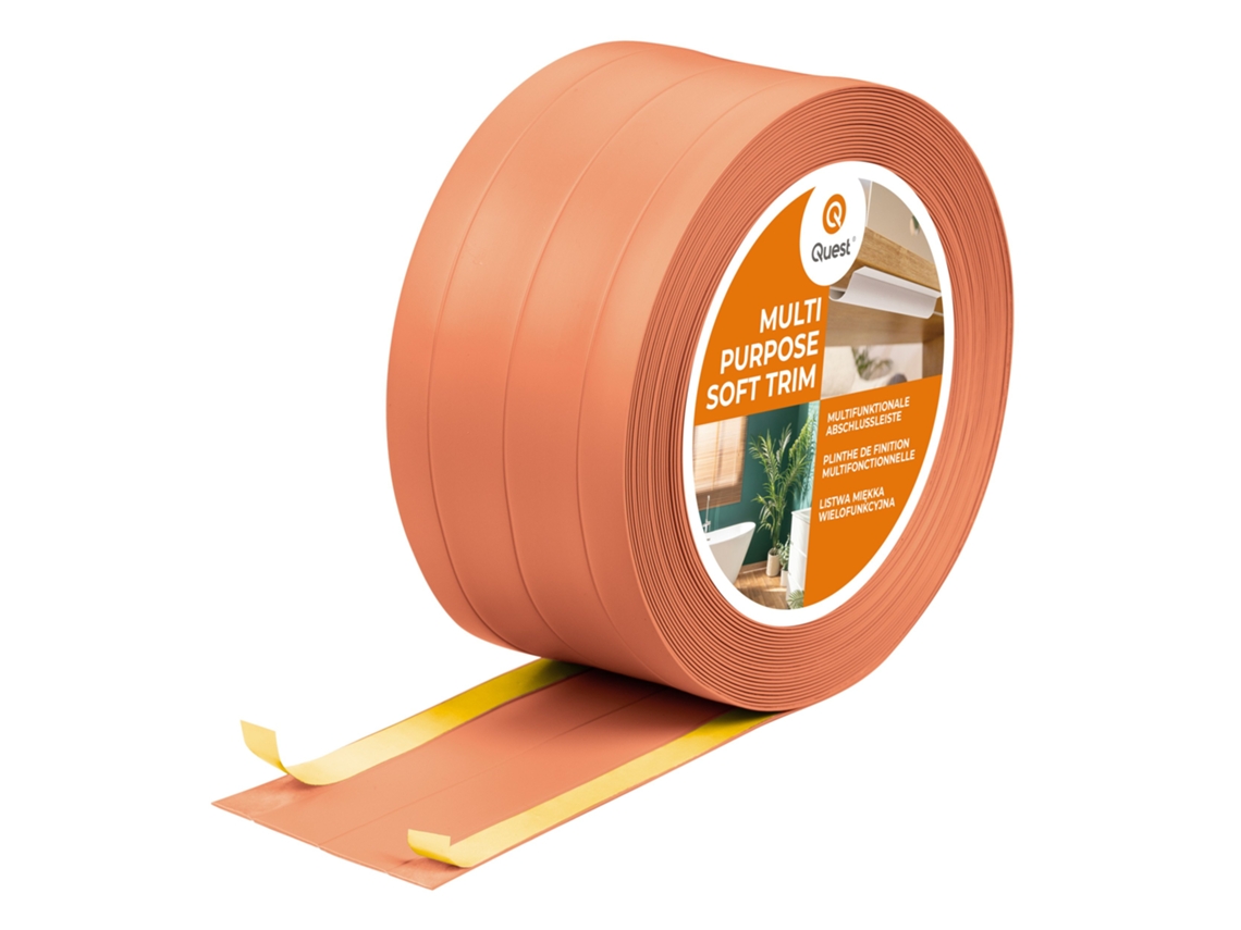 Zócalo de PVC W3 4 en 1, 1 x 120 mm, 20 m, autoadhesivo, para cubrir suelos y paredes, Mattone Quest
