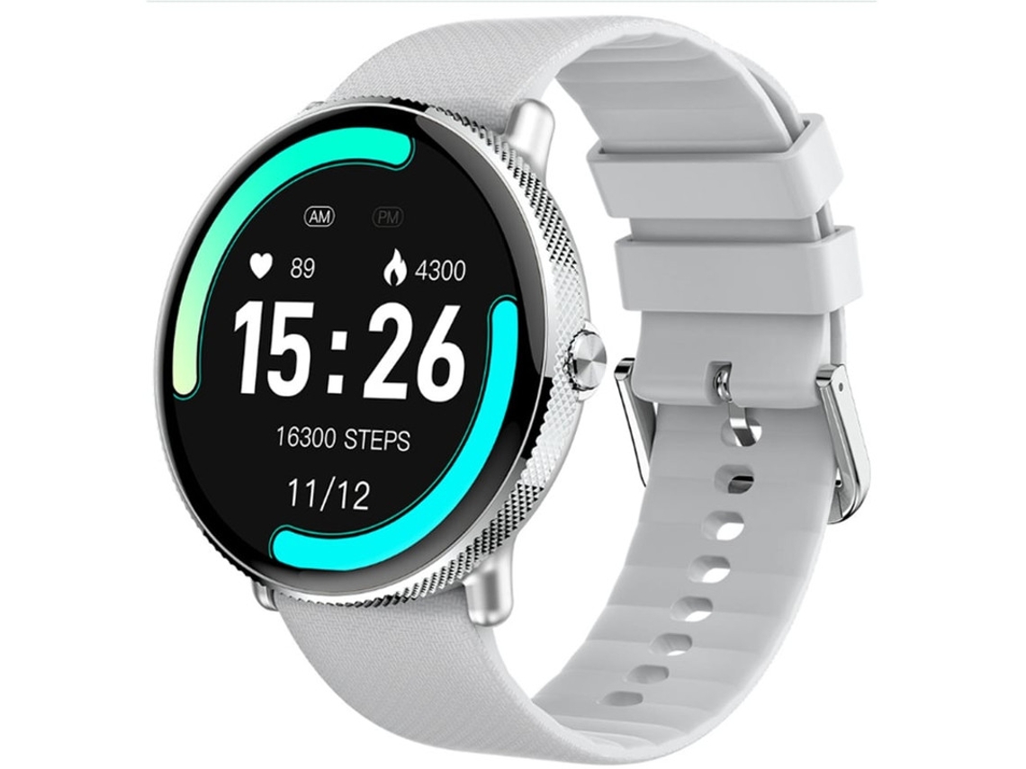Reloj inteligente Bestvite para hombre y mujer, monitor de frecuencia cardíaca, pantalla grande, llamadas Bluetooth, plateado