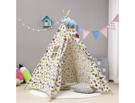 Tienda de Campaña Linda de La Historieta Del Tipi Del Juego Plegable Portátil Árbol Verde - 1,35 M