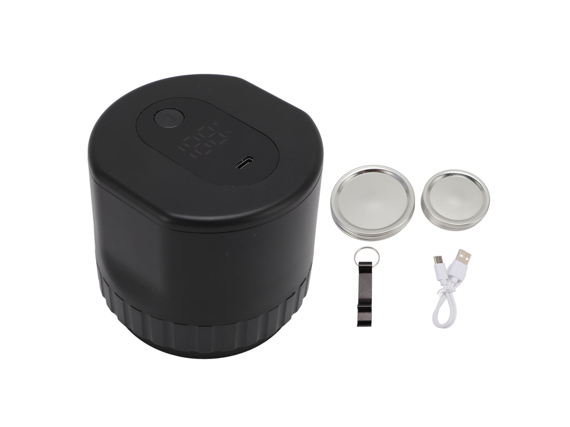 Kit De Sellado Al Vacío Eléctrico Recargable Para Tarros Mason De Boca Ancha Y Normal Con 10 Tapas.