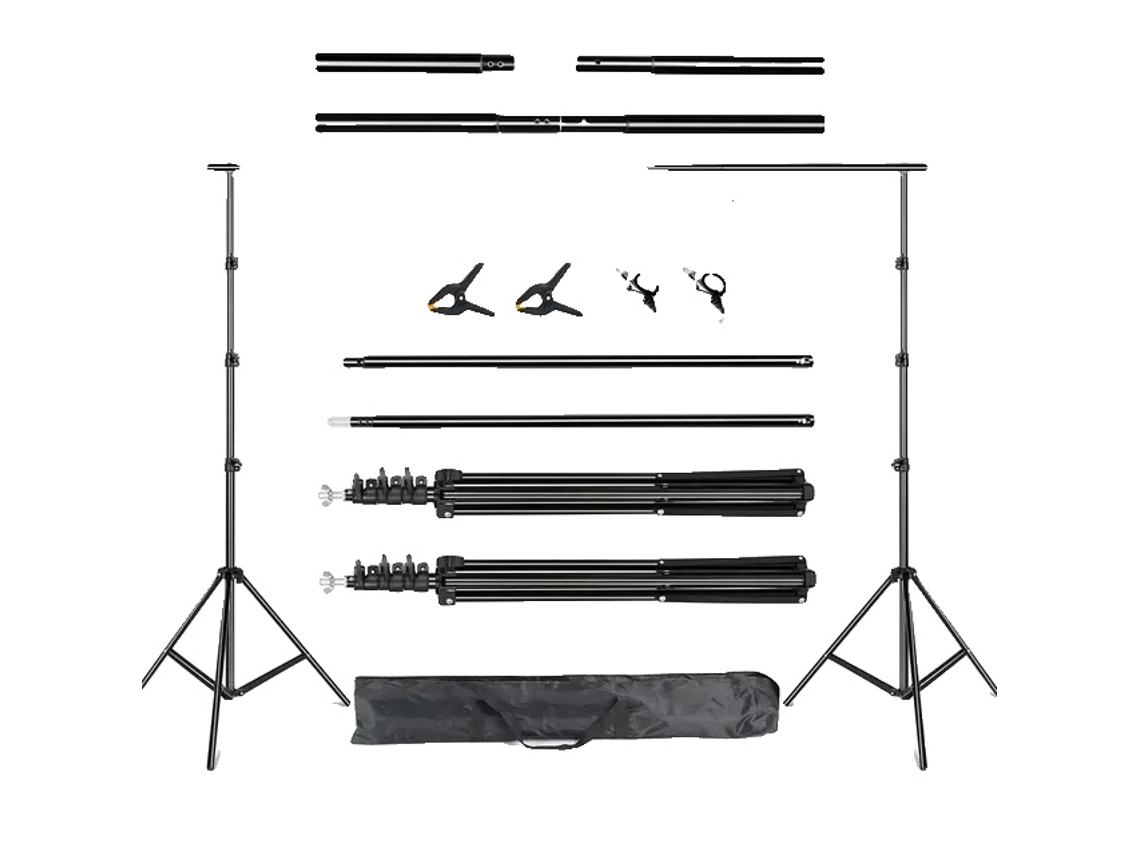 Soporte de fondo para fotografía, sistema de soporte, bolsa de transporte, 2,6 x 3 m, flexible, sin sacos de arena OEM