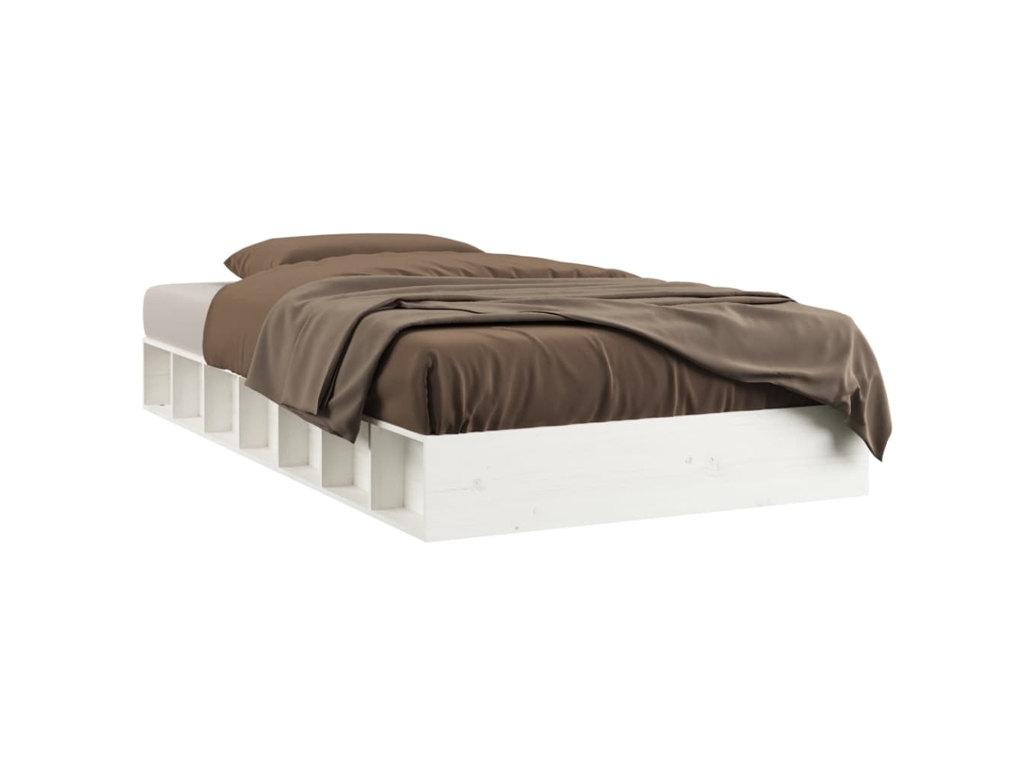 Maison Exclusive - Estructura De Cama De Madera Maciza Blanca 90x200 Cm