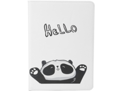 Funda Protectora De Cuero Pintado Mtlavish 360° Para Tablet (hello Panda)