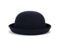 Sombrero Bombín Derby Moderno Para Mujer, De Fieltro De Lana De Color Liso.