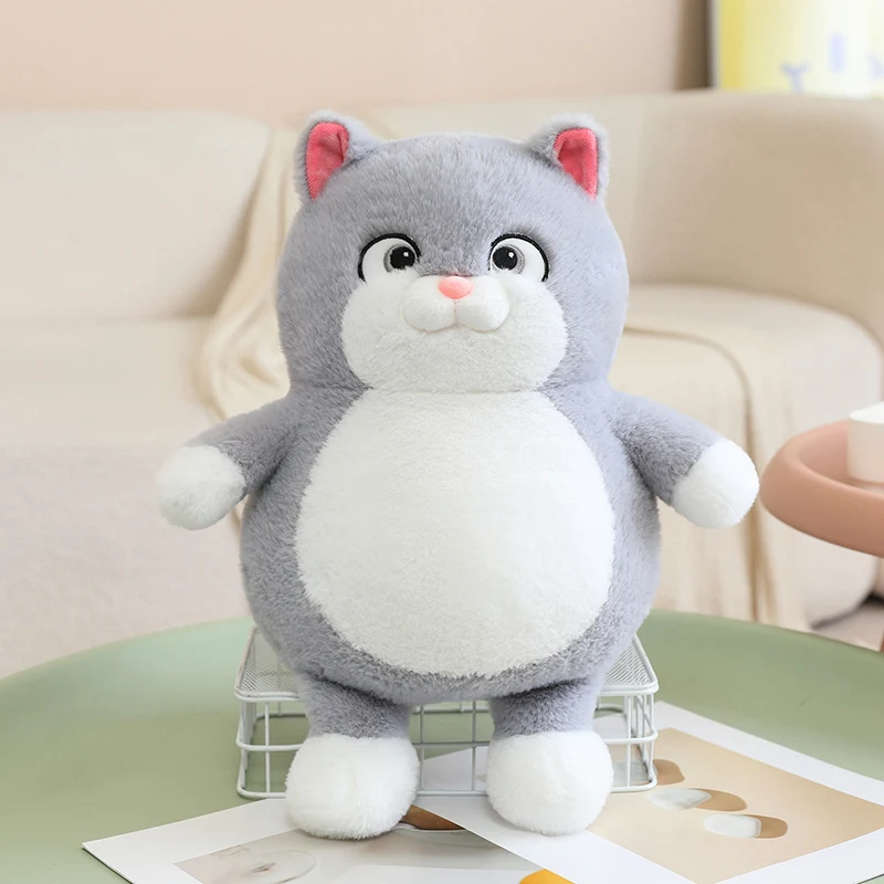 (gris, 50 Cm) Peluche De Gato Gordo De Dibujos Animados, Adorable Y Cómodo