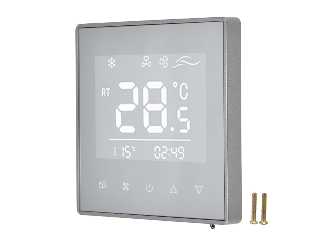 Termostato digital LCD con pantalla táctil, control de temperatura, CA 220V, gris | Sin marca