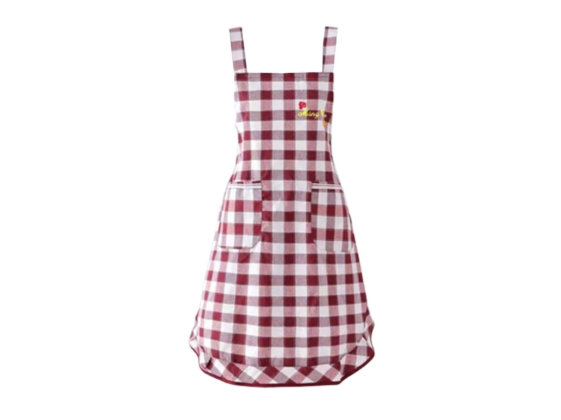 Delantal Femenino De Moda Polyester Con Doble Bolsillo Para Cocina Y Trabajo Estilo Occidental Bonito