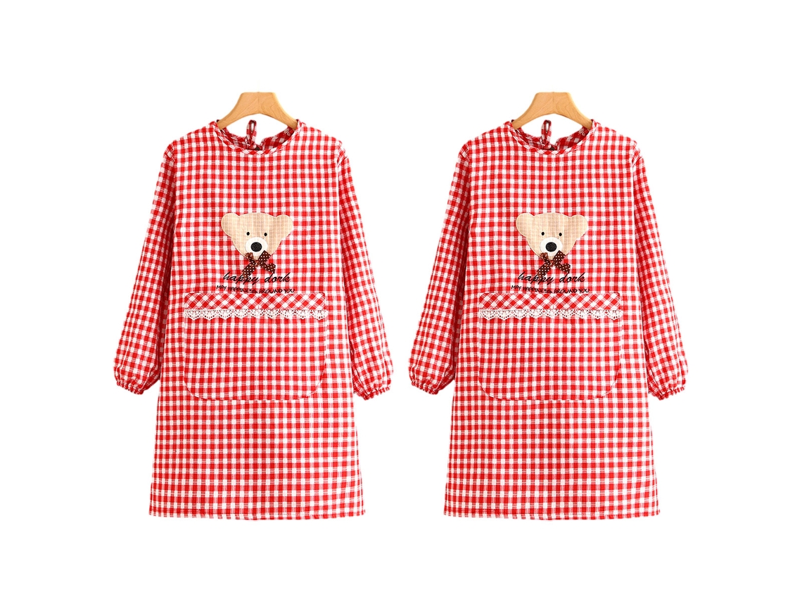 Delantal de algodón resistente a la suciedad y al desgaste, impermeable y a prueba de aceite, para cocina o trabajo, con cinturón para adultos, 2 unidades