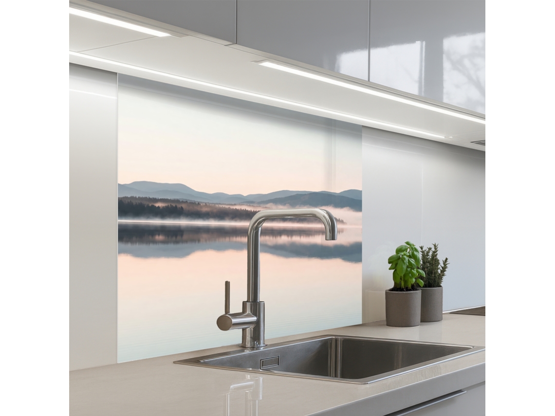 Salpicaderos De Cocina Agua - Árboles - Capa De Niebla 80x80 Cm