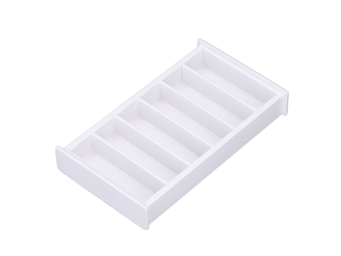 Estantería De Madera Blanca Para Casa De Muñecas En Miniatura A Escala 1:12.