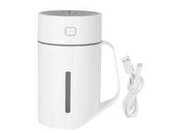 Mini humidificador portátil de 420 ml, silencioso, con USB y luz nocturna, ideal para escritorio y hogar.