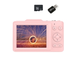 Cámaras Compactas para Estudiantes 4K Hd 48Mp 16X Zoom Antivibración 2.8 32G Tarjeta de Memoria Rosa VIGA EUROPE H16